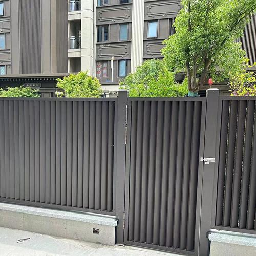 杭州铝合金隐私横竖百叶护栏别墅庭院围墙护栏铝艺大门包测量安装